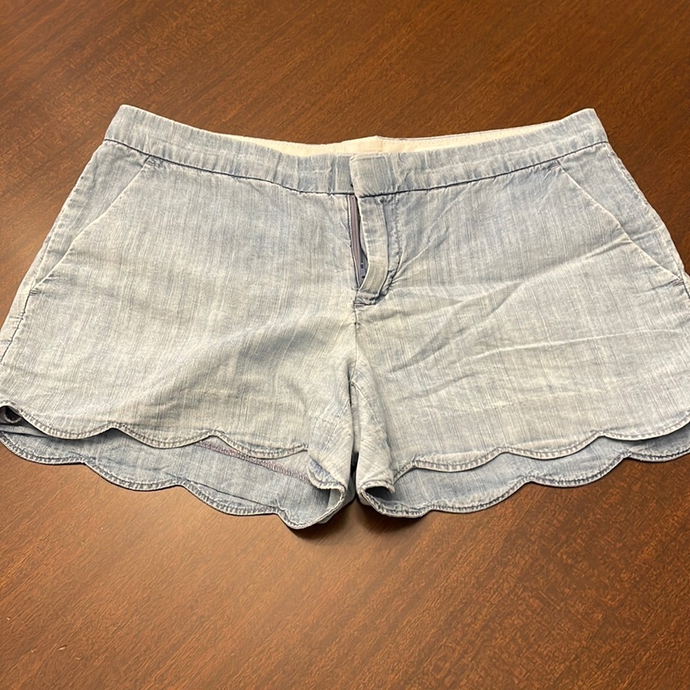 Chambray Jean shorts - scalloped!